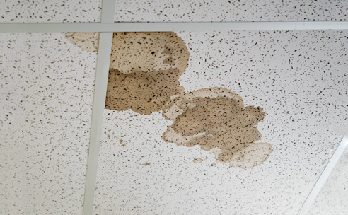 A ceiling with Water Damage in Peoria IL